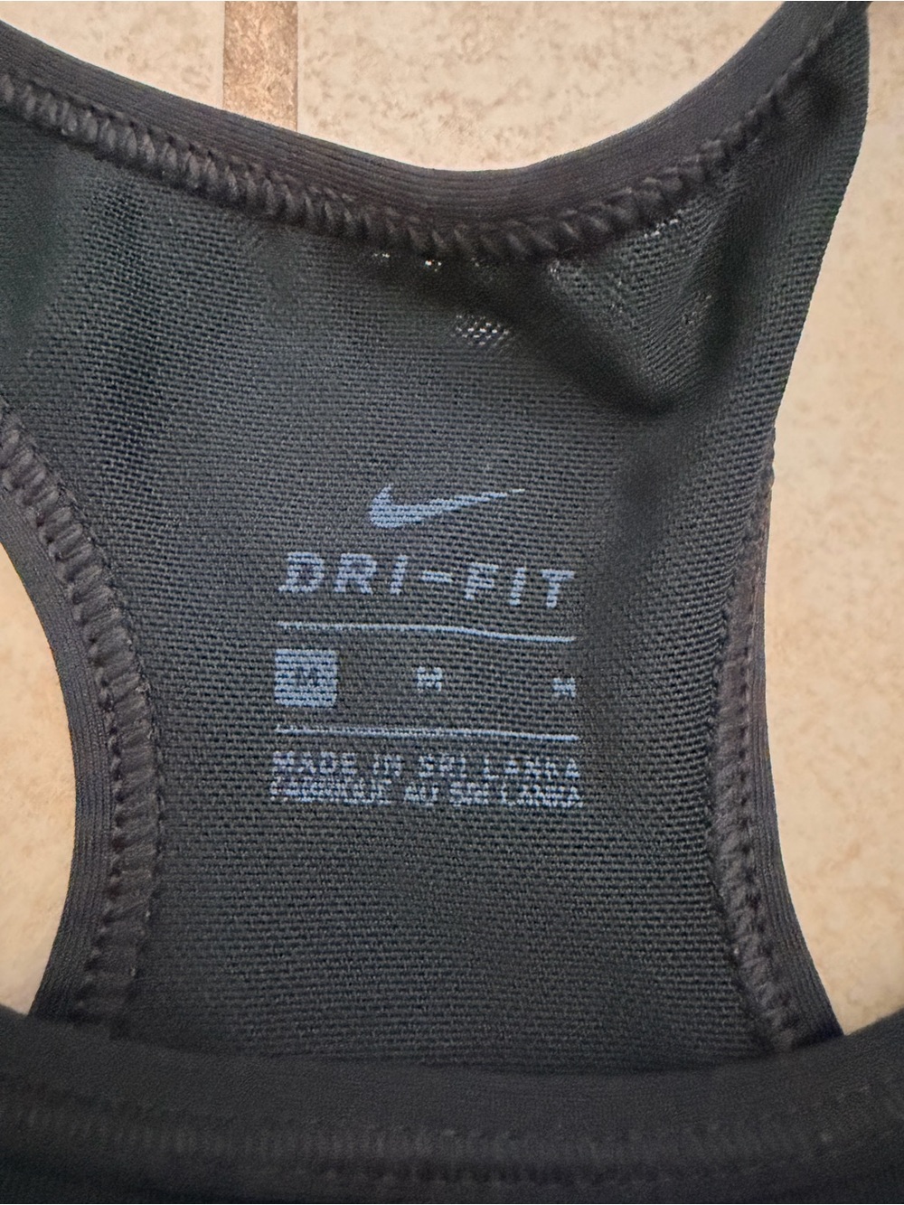 GUC Nike Dri-FIT Black Swoosh Racerback Sports Bra - Picture 2 of 5